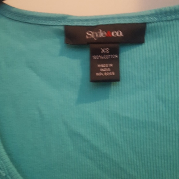 Turquoise sequined tank top - Picture 2 of 3